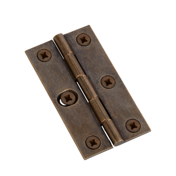 204 - (Pair of) 1 SLOT Brass Butt Hinge with Pozi Screws