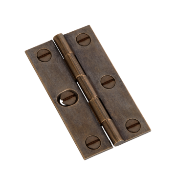 204 - (Pair of) 1 SLOT Brass Butt Hinge with Slotted Screws