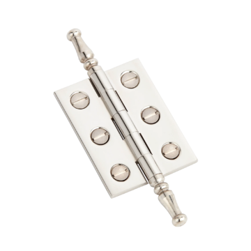 2300 (Pair of) Brass Hinge with Steeple Finials and Slotted Screws