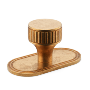 Barwick Ridged Cabinet Knob with Backplate