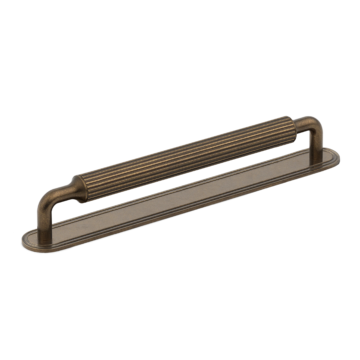 Barwick Slim Ridged Cabinet Pull Handle with Backplate