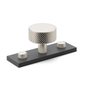 MIX Diamond Knurled Cabinet Knob & Backplate - Mixed Finish