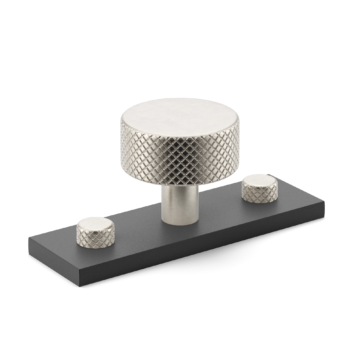 MIX Diamond Knurled Cabinet Knob & Backplate - Mixed Finish