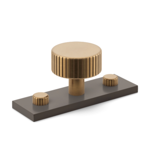 MIX Straight Knurled Cabinet Knob & Backplate - Mixed Finish