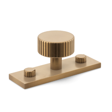 MIX Straight Knurled Cabinet Knob & Backplate
