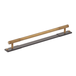 MIX Straight Knurled Appliance Pull Handle & Backplate - Mixed Finish