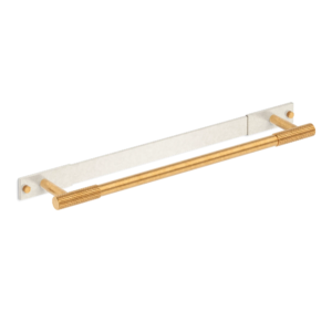 MIX Straight Knurled Bath Towel Rail & Backplate - Mixed Finish