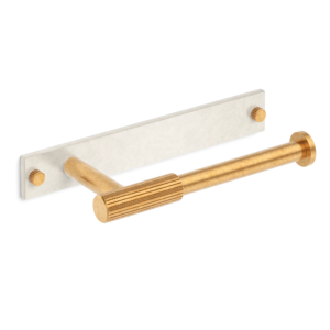 MIX Straight Knurled Toilet Roll Holder & Backplate - Mixed Finish