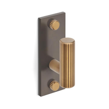 MIX Straight Knurled Single Vertical Wall Hook - Mixed Finish
