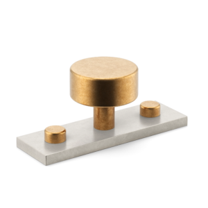 MIX Plain Cabinet Knob & Backplate - Mixed Finish