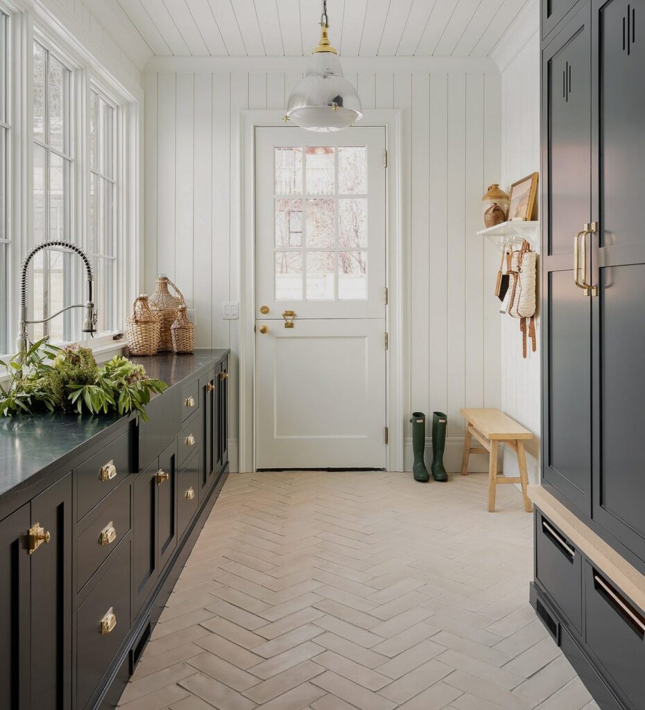 Armac Martin Dutch door lock in Unlacquered Brass — Mudroom