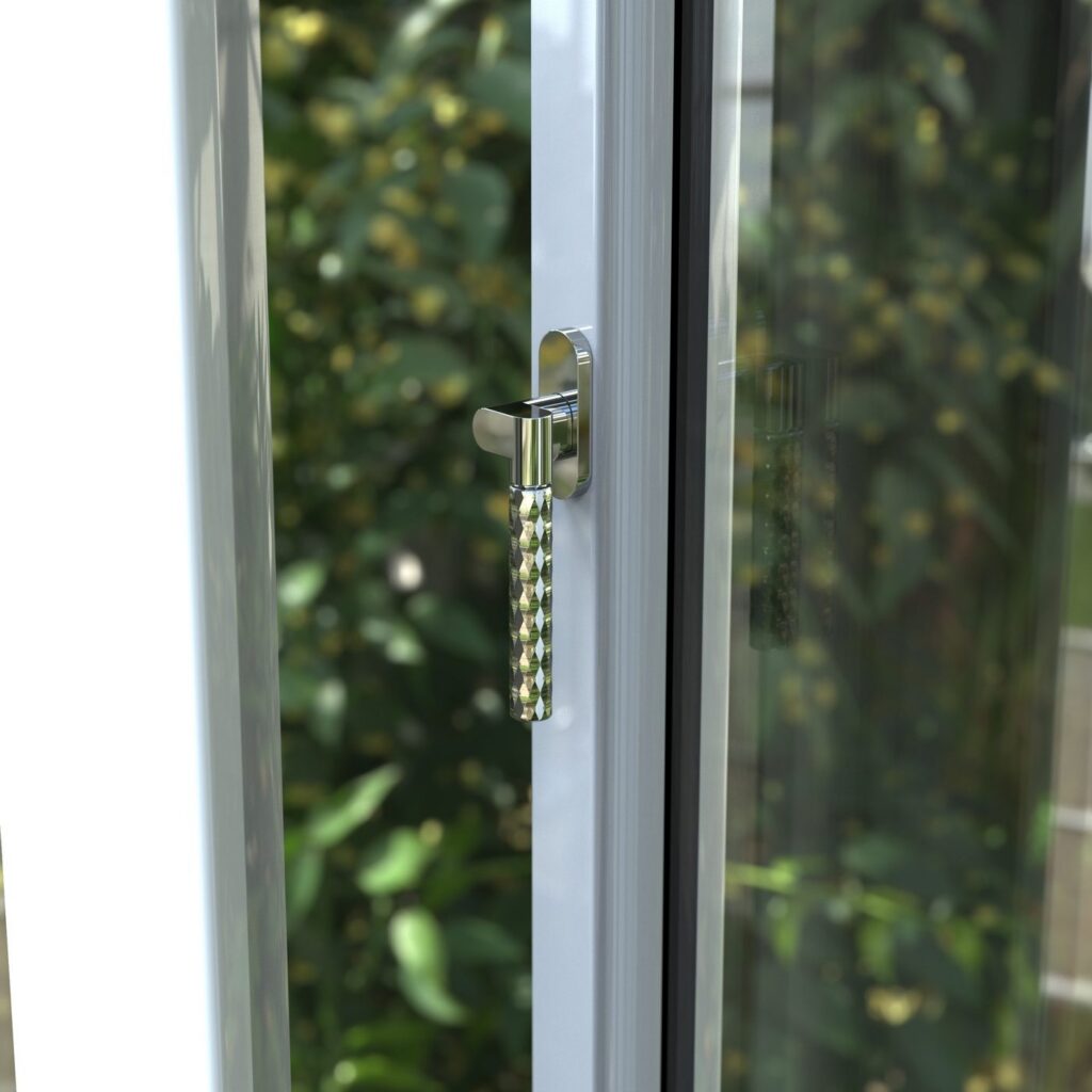 Oliver Knights door hardware in Polished Nickel