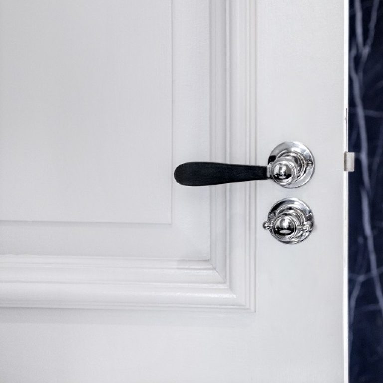 Formani Passage Set Privacy Bolt in Black and Wood