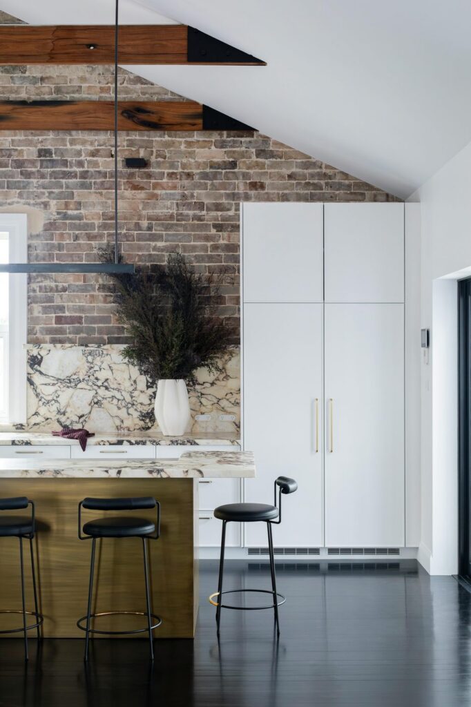 Lo & Co Appliance pull in Satin Brass — Kitchen