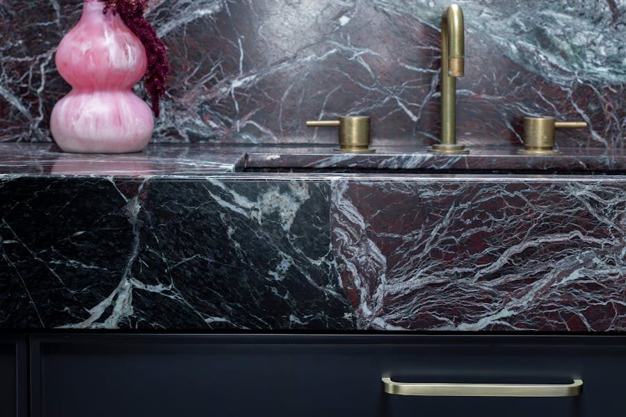 Lo & Co Arched pull in Antique Brass — Bath