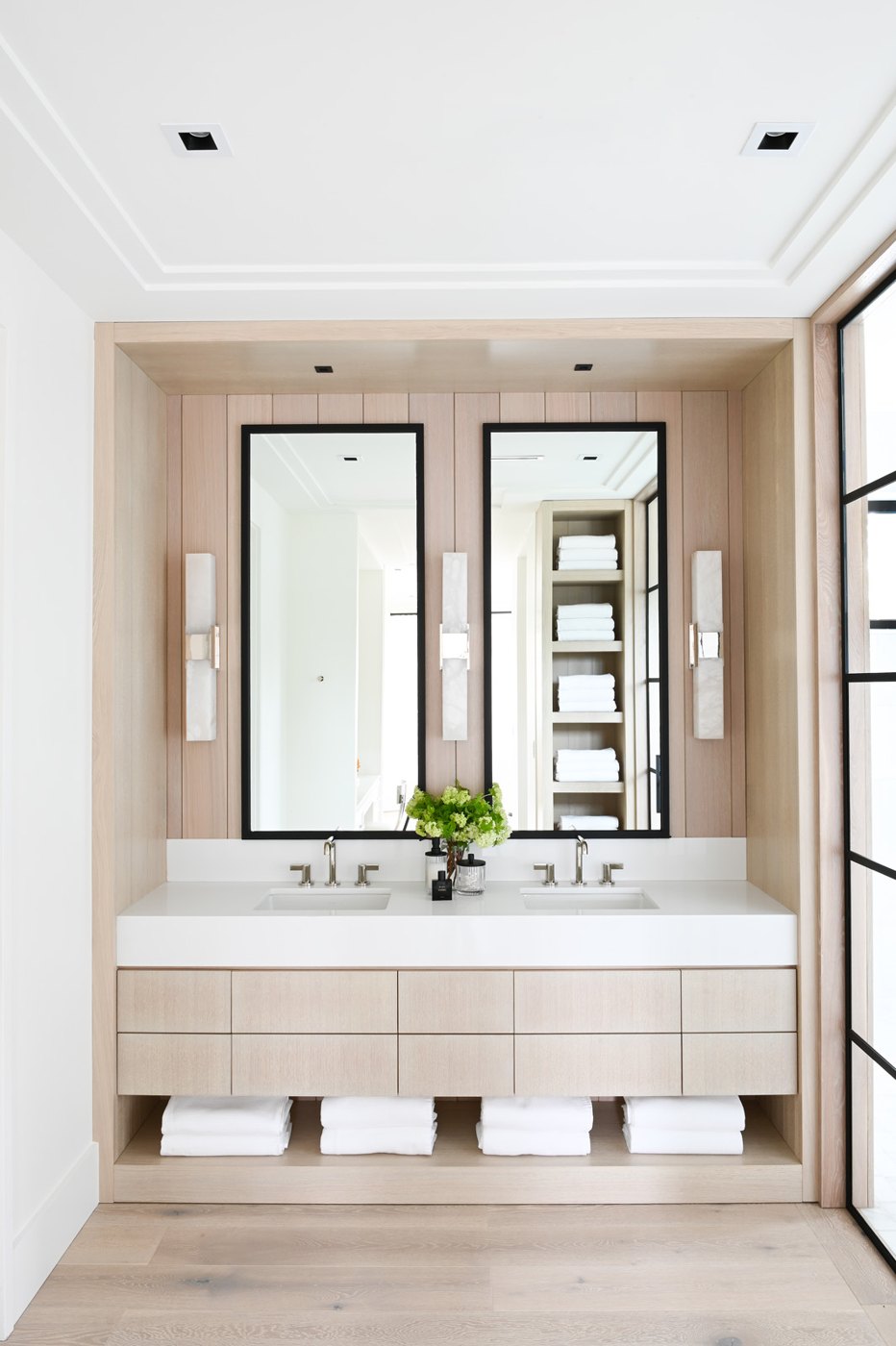 Ferme Moderne — oak double vanity