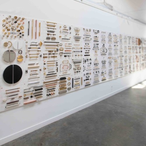 Wall of cabinet hardware