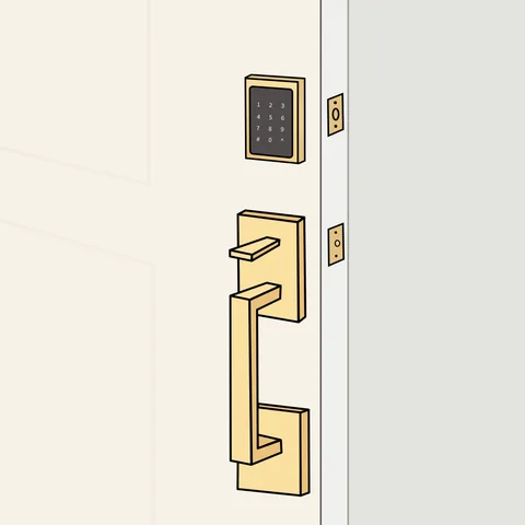 Electronic Deadbolt + Grip Set